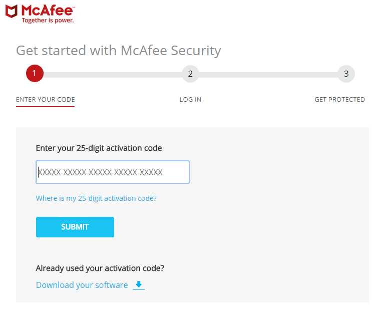 mcafee total protection login