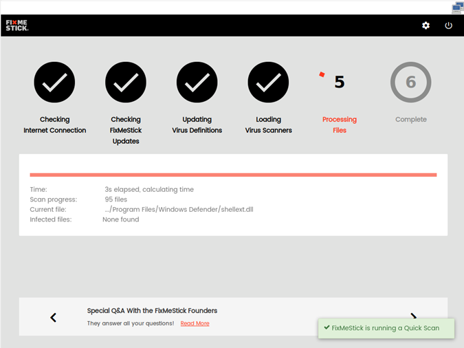 How to Start a Quick Scan –